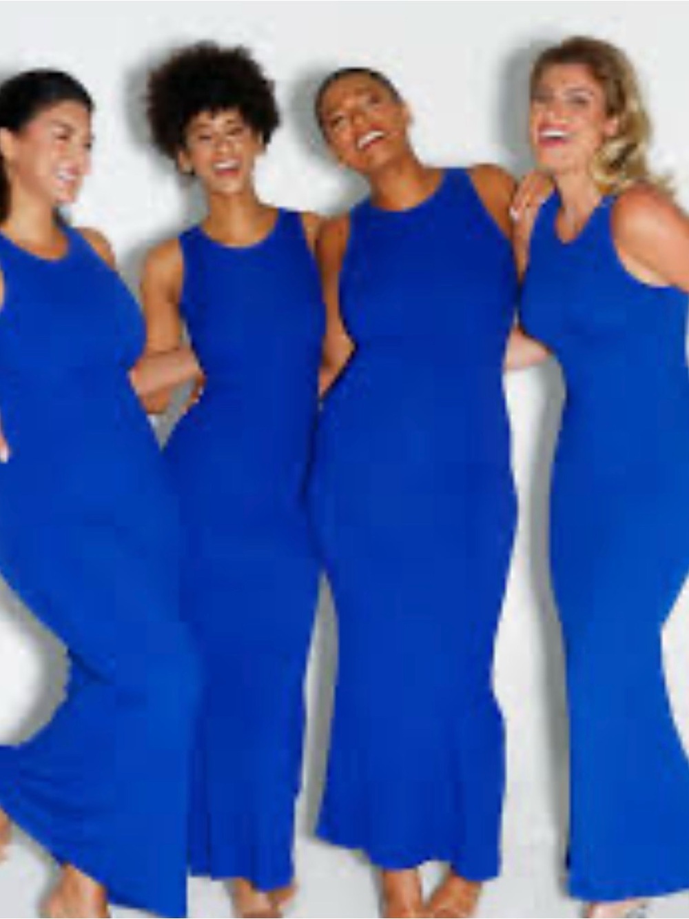 Viral Popilush Built-In Shapewear Crew Neck Sleeveless Maxi Dress - Royal Blue